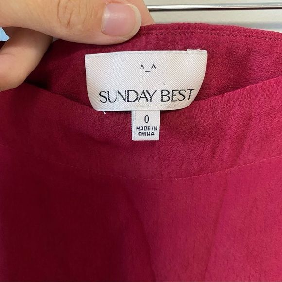 NWT Aritzia Sunday  Best Burgundy Hughes Skort Mini Skirt - Picture 9 of 9